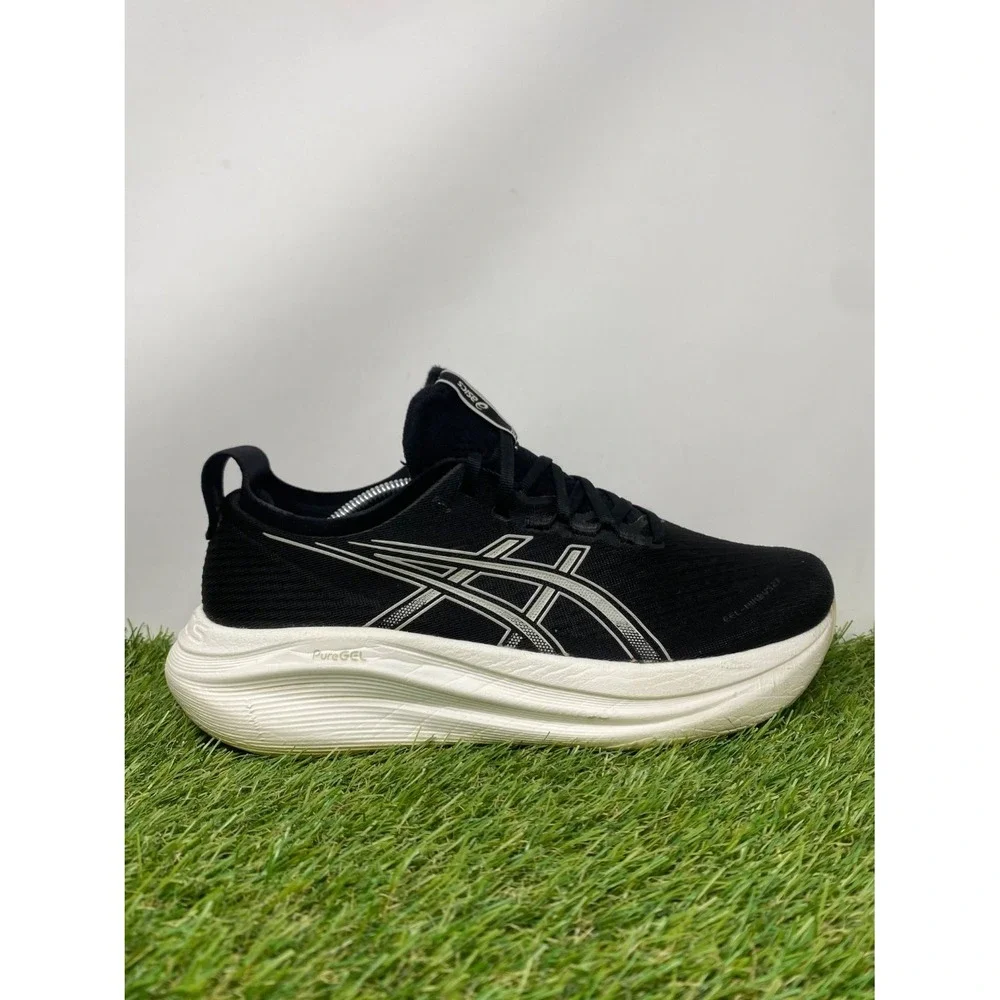 Asics GEL-Nimbus 27 Mens US 9.5 Black White Shoes Athletic Running Sneakers Gym